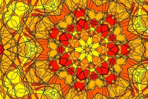 万花筒 分形 抽象 黄色 4k壁纸 3840x2160
