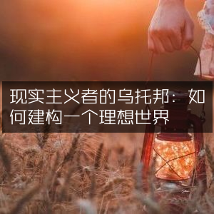 现实主义者心中的乌托邦，构建理想世界的指南 | 自然纪实书籍阅读