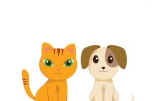狗狗与猫咪免扣PNG