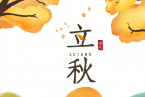 秋天立秋手绘稻草人树枝