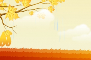 秋分卡通户外景色枫树叶黄色banner