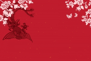 红色矢量中式婚礼邀请函背景素材