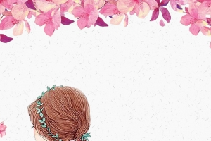 粉色手绘三八妇女节海报