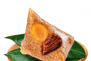 蛋黄鲜肉粽子特写