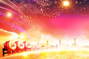 庆祝新年烟花大气背景