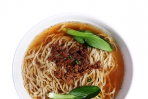 农家青菜肉丝面