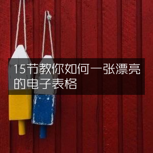 15节课打造精美电子表格技巧