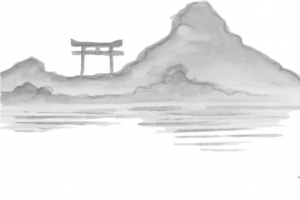 矢量手绘中国风山水