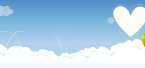 卡通天空心热气球背景banner
