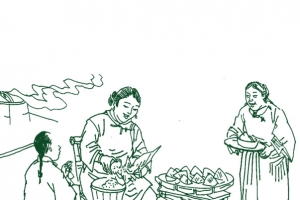 传统文化包粽子人物