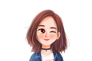 短发眨眼美女