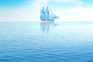 海面帆船背景图