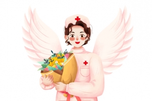 护士节 护士手捧鲜花