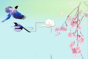 背景，梅花 中国风建筑