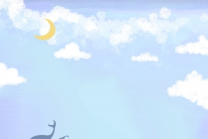 创意手绘海底世界鲸鱼海报背景psd