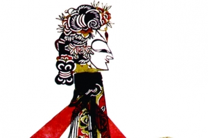 皮影戏女人中秋素材
