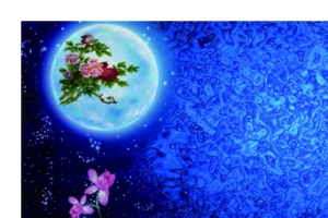 教师节中秋节蓝色