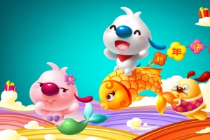 2020年新年快乐辛巴狗4k壁纸3840x2160