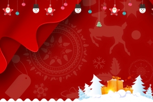 双旦同庆红色喜庆banner
