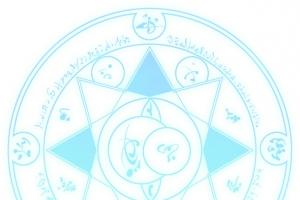 蓝色清新魔法阵不规则图形