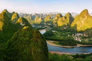 桂林阳朔漓江山水风光3440x1440风景壁纸