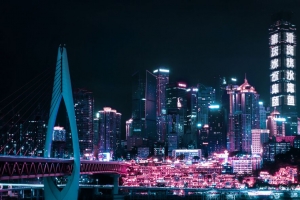 夜城 建筑 辉光 灯光 夜 4k壁纸 3840x2160