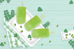 夏季绿豆冰棒手绘banner
