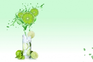 饮品卡通绿色海报背景banner
