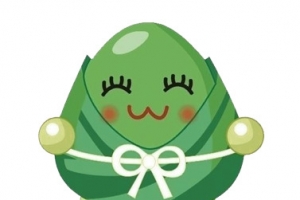 卡通可爱绿色粽子小人