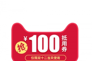 红色100元抵用券