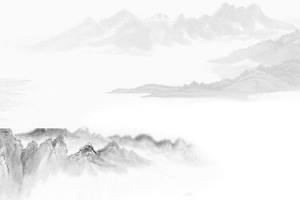复古白色中国风水墨海报banner