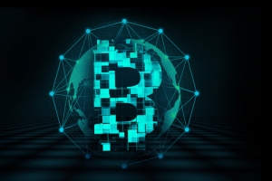 绿色区块链比特币金融科技banner