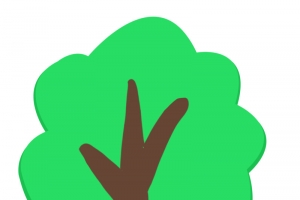 卡通绿色扁平化树木
