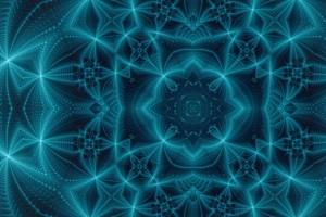 万花筒 分形 蓝色 抽象 4k壁纸 3840x2160