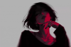 短发个性美女黑红主题4K高清车机壁纸 3840x2160免费下载