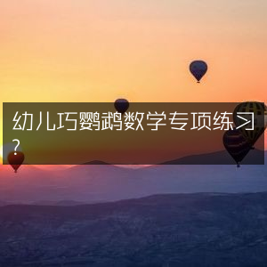 幼儿专属巧鹦鹉数学练习册