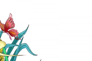 中国风手绘插画植物水稻