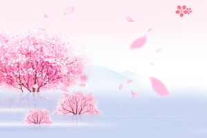 桃花节梦幻渐变桃树粉色banner