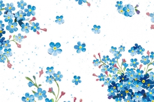 水彩蓝色花朵海报