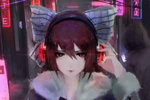耳机 女生 xKito插图4k动漫壁纸