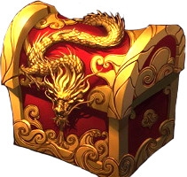 红色金龙宝箱游戏手绘