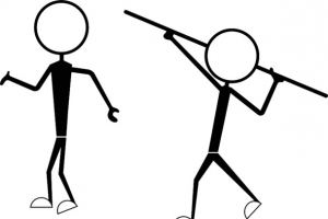 射箭火柴人高清PNG透明装饰元素与墨迹笔触设计素材免费下载