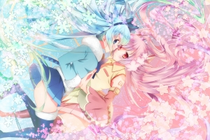 雪花 樱花 女孩 VOCALOID 二次元4K动漫壁纸