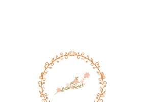 水彩花草图案