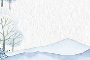 雪地文艺小清新手绘白色banner