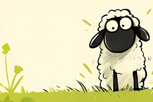 小羊肖恩 简约 绿色草地3440x1440带鱼屏壁纸