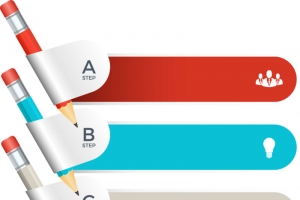矢量铅笔信息图表