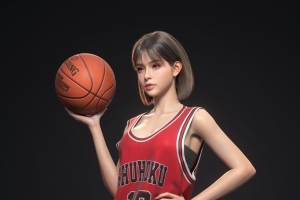 3D美女 灌篮高手 卢静赤木晴子 球服 篮球 4k手机壁纸2160x3840
