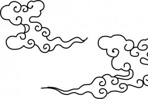 黑色祥云纹饰淘宝促销