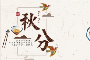 秋分大闸蟹手绘简约棕色banner